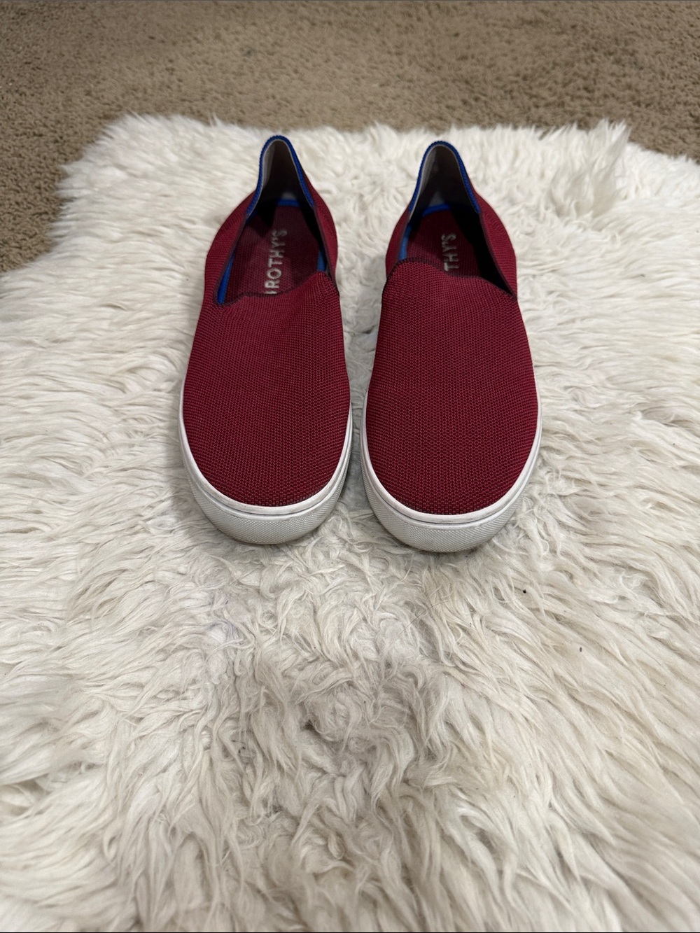 Rothy's Shoes Women's Red Slip On Sneakers Knit Flats Round Toe
Garnet Retired